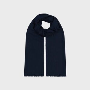 Theory cashmere solid navy knit shawl scarf